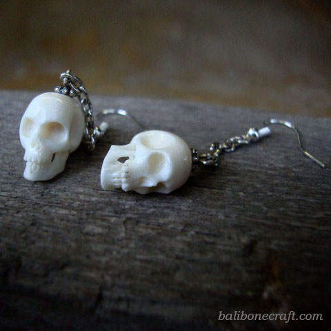 Skull Earring made from bone